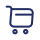 A blue shopping cart on a black background.
