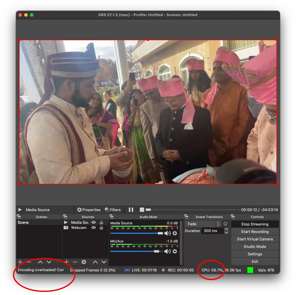 OBS Encoding Overloaded screenshot