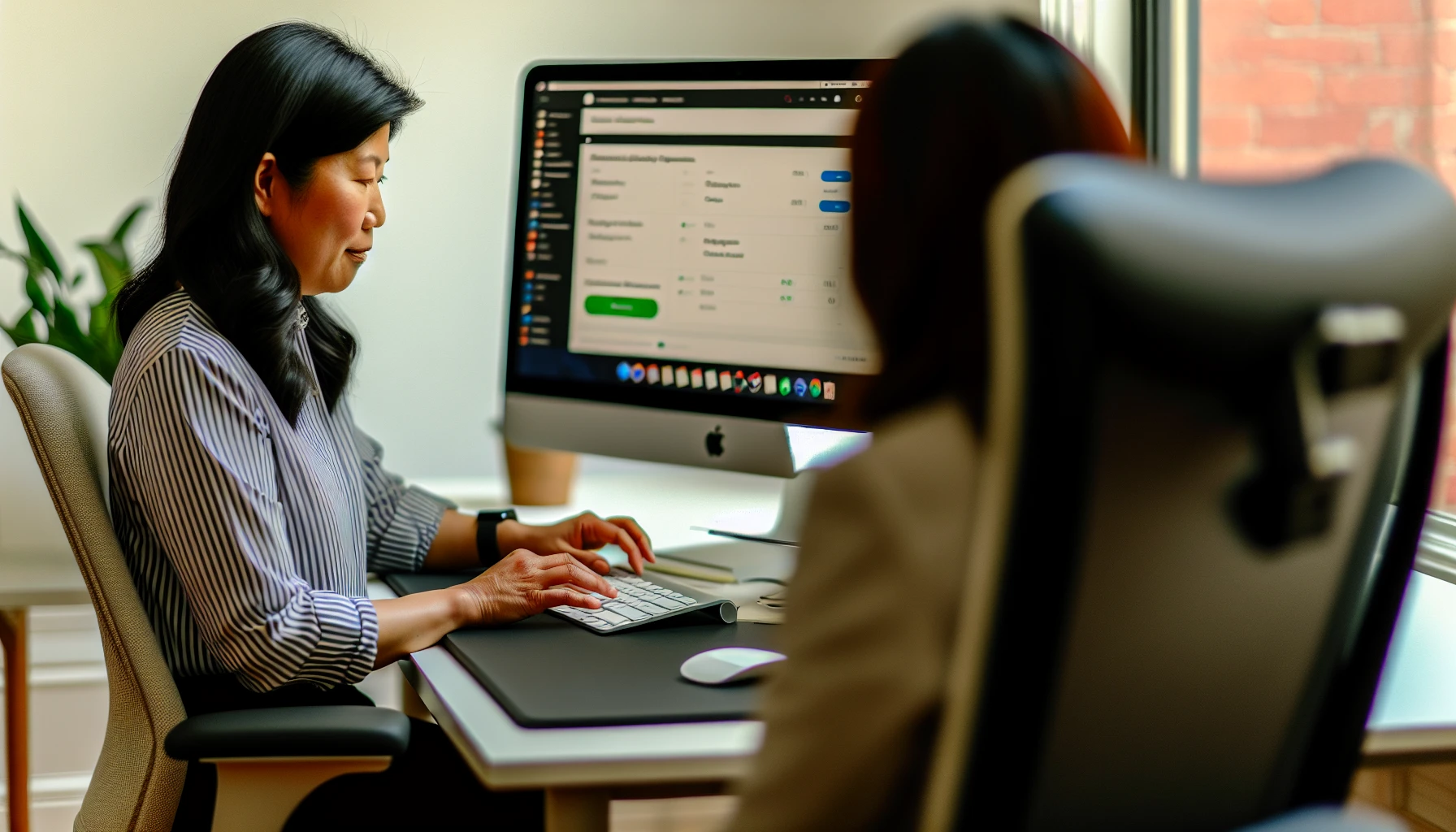 Photo of a person authorizing the integration on a computer screen