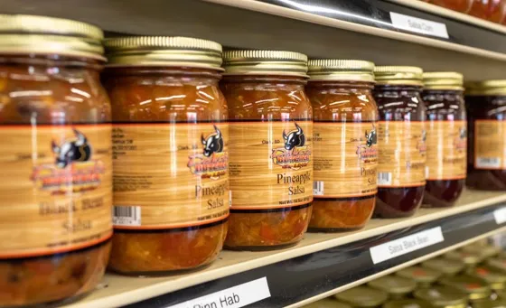 Dakota Butcher salsa on shelf in store
