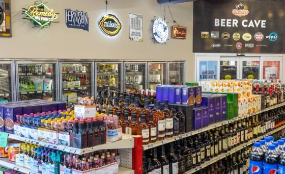 Dakota Butcher beer, wine and liquor selection