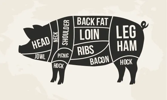 pig butchering chart