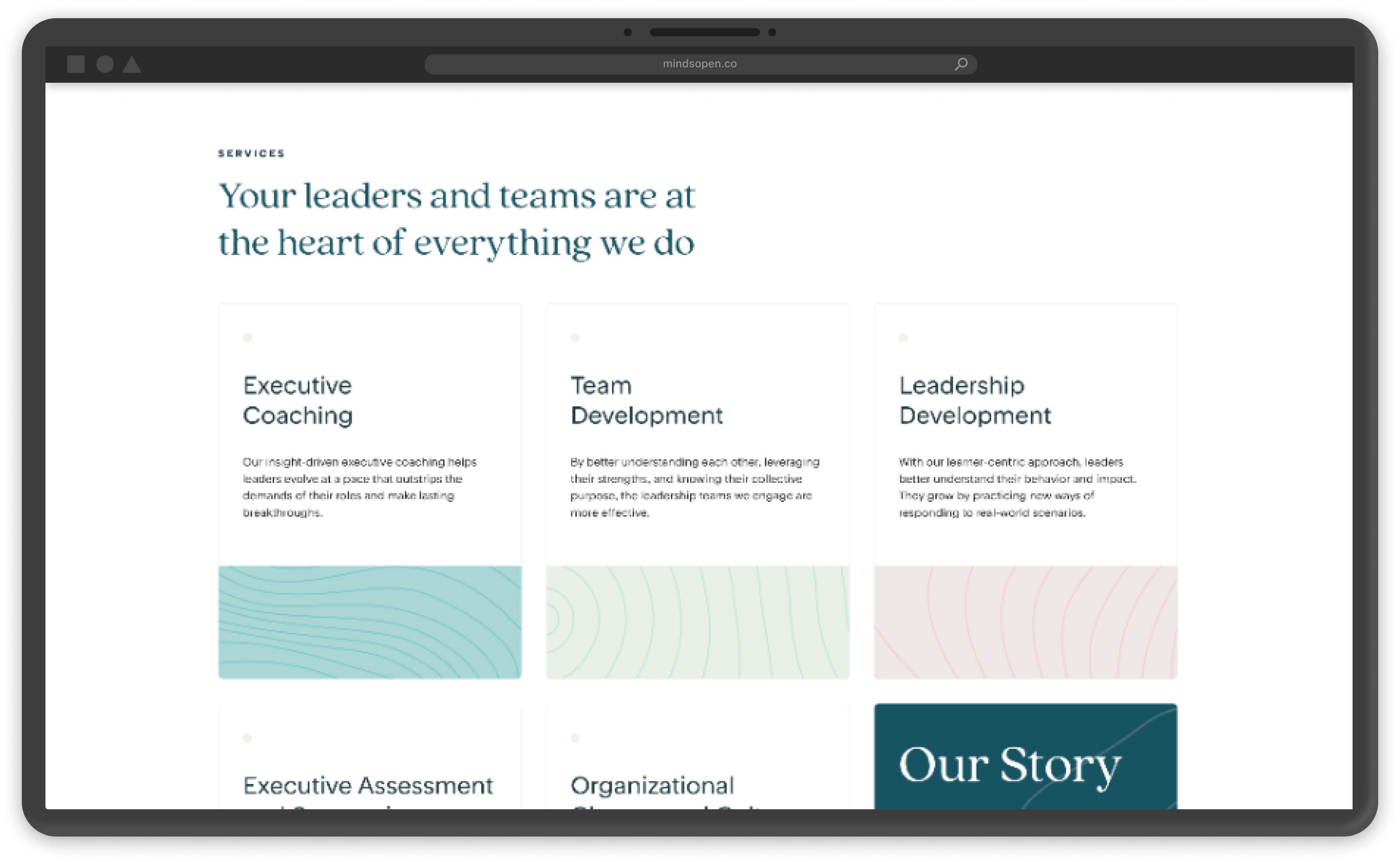 Mockup of Bantam Marketing website shown in a desktop screen