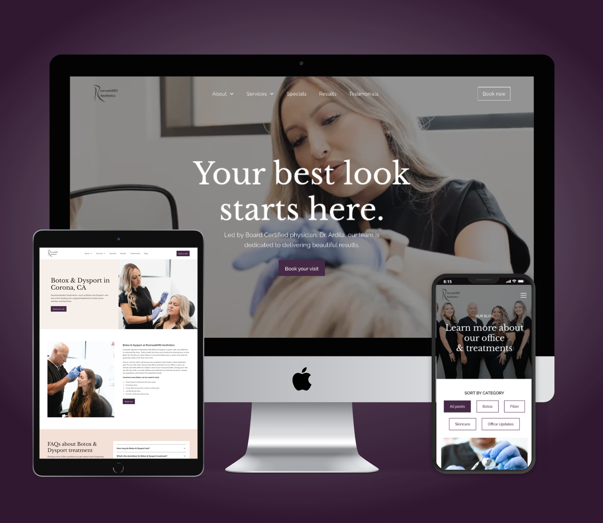 Pages of Pederson Real Estate Law website shown on desktop, tablet, and mobile device