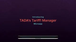 Are tariffs eating into your margins? Struggling with complex, constantly changing trade regulations while your current tools fall behind? Watch this quick demo to see how TADA's Tariff! Manager Microapp revolutionizes tariff management:  10-25% decrease in purchase costs
 2-4x faster margin recovery
40% boost in productivity Key Features Showcased:
Self-Service Setup - No IT required, Excel compatible
Business 360 View - Total impact to granular detail in one click
Network Validation - Find and fix data gaps instantly
What-If Scenarios - Assess tariff impact in real-time
TADA Shield Security - Enterprise-grade protection Try TADA Tariff! Manager: https://apps.mytada.com/TADAQE5.3.1/SETMWorkbench/QA0131.1