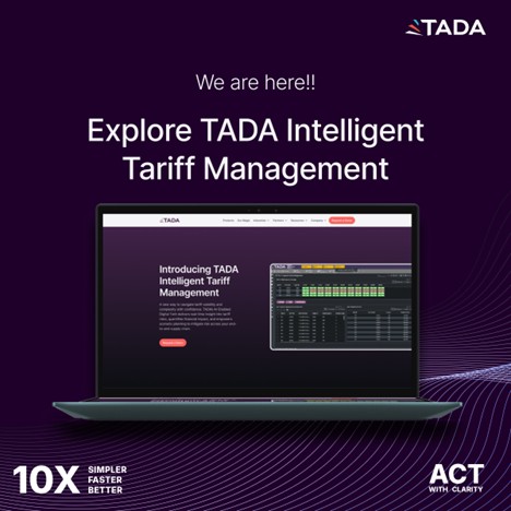 TADA launches AI-powered Tariff Management to help enterprises predict, plan, and respond to global trade shifts with speed and confidence. 