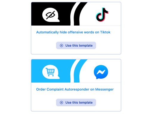 NapoleonCat—Auto moderation template for TikTok and Messenger
