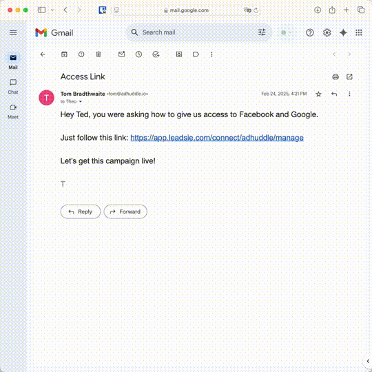Get access to a Facebook Ad account with Leadsie