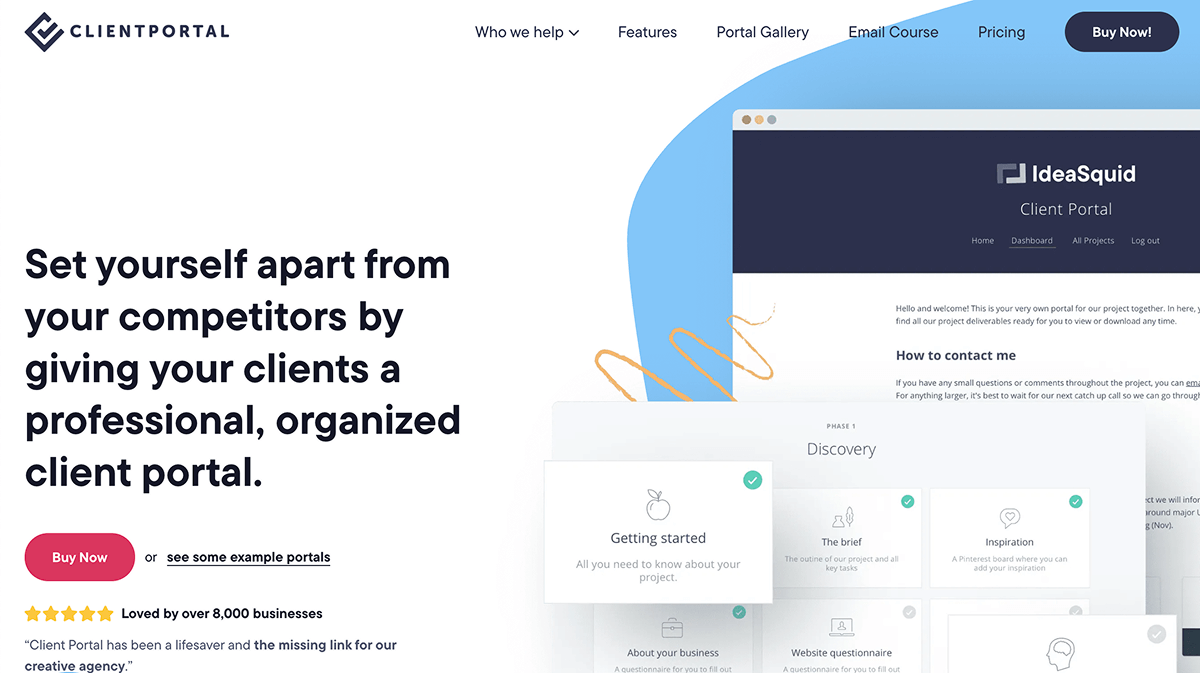 Client portal.io - client onboarding software for agencies