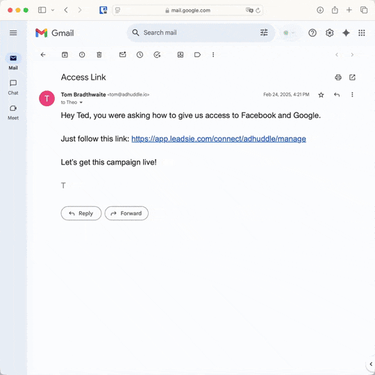 How Leadsie works for Meta account access
