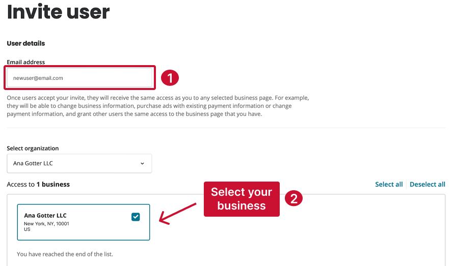 Invite new user to your Yelp account