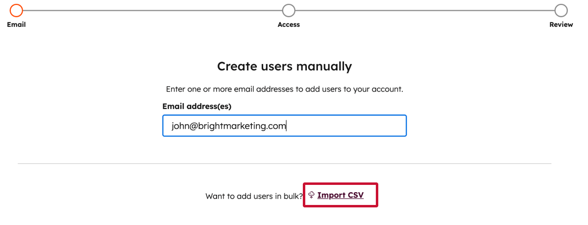 Click import cvs to find your integration