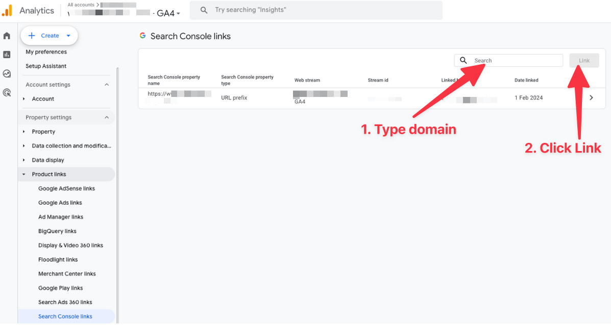 how to add Search Console in GA