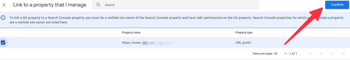 Search Console links