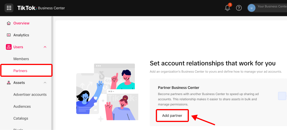 Invite Partners to TikTok Business Center
