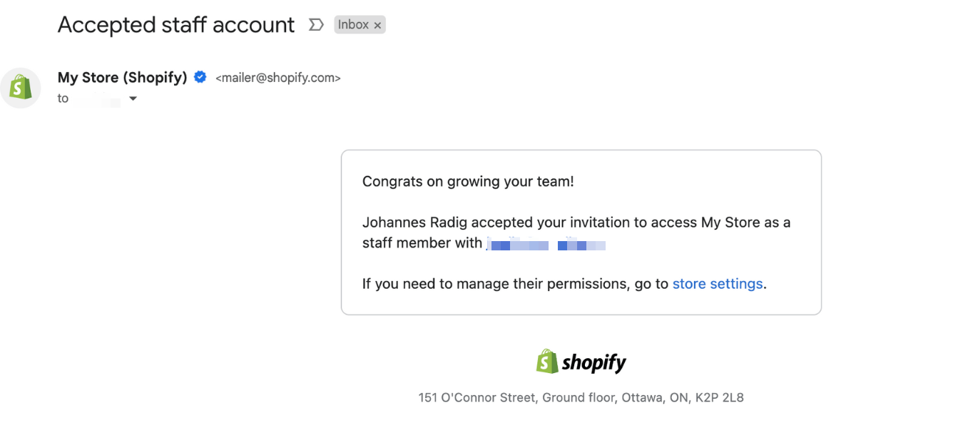 Accepted staff account