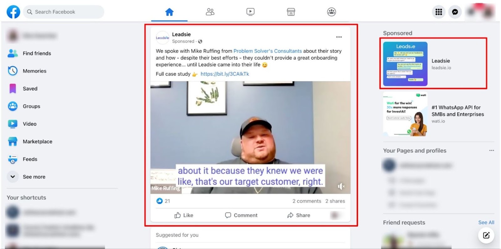 Review ad campaigns on Facebook