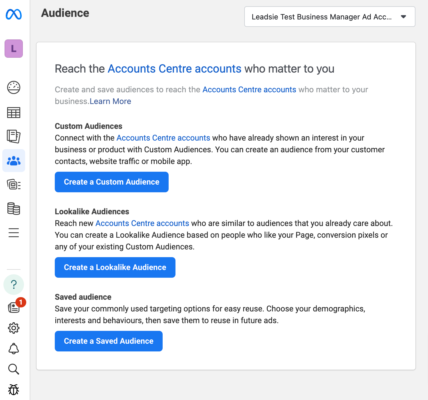 Facebook audience settings