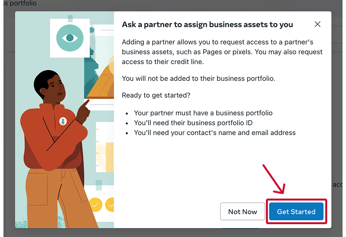 Get started with asking a partner to assign business assets to you in Meta Business Suite