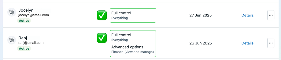 Only people with Facebook access with full control can add or remove people