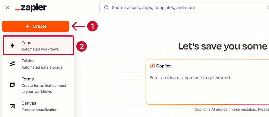 Create a new Zap (workflow)