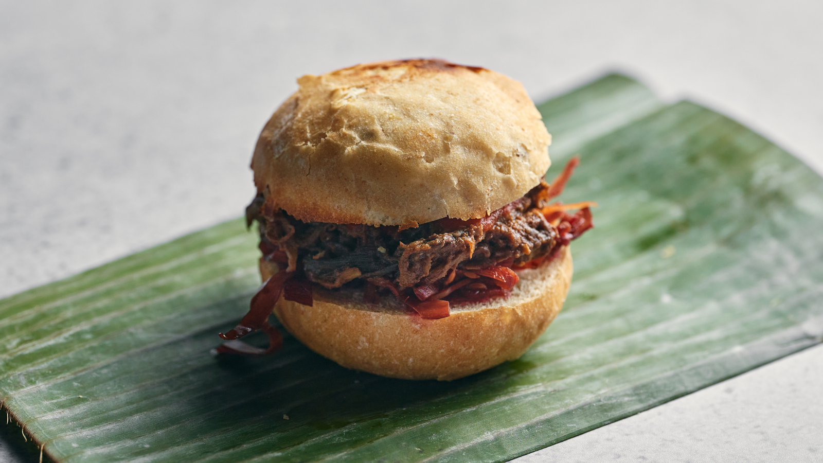 Afbeelding van een broodje pulled banana