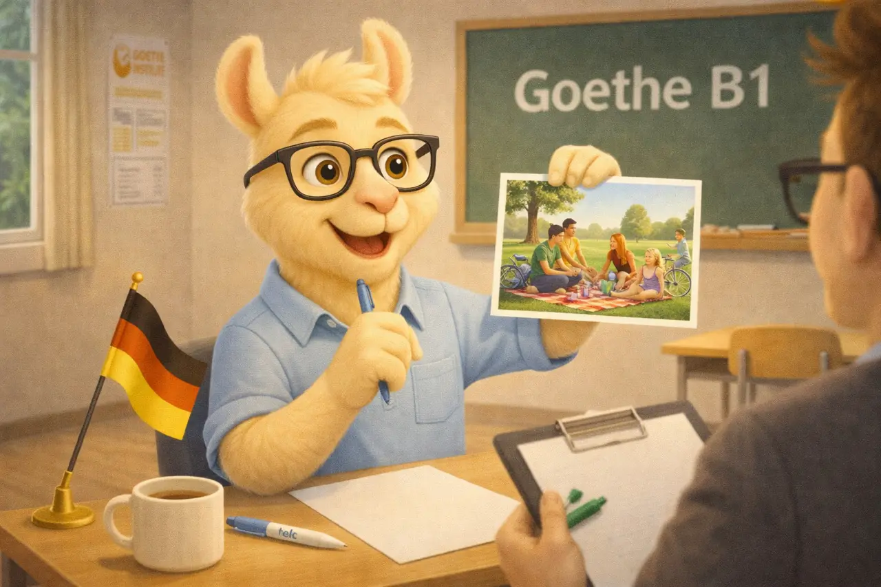 B1 Redemittel cheat sheet: 100 ready-to-use phrases for your B1 Goethe & telc speaking exam