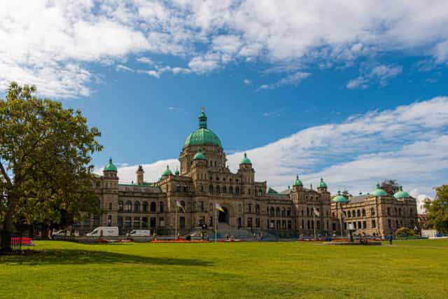 Parliament building in Victoria, British Columbia during summer day