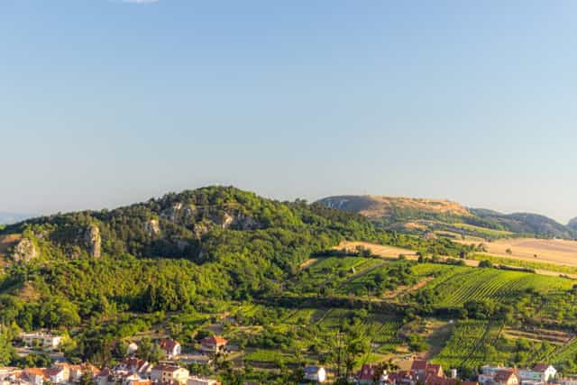 Aerial view of Palava hills, South Moravia, Czech Republic