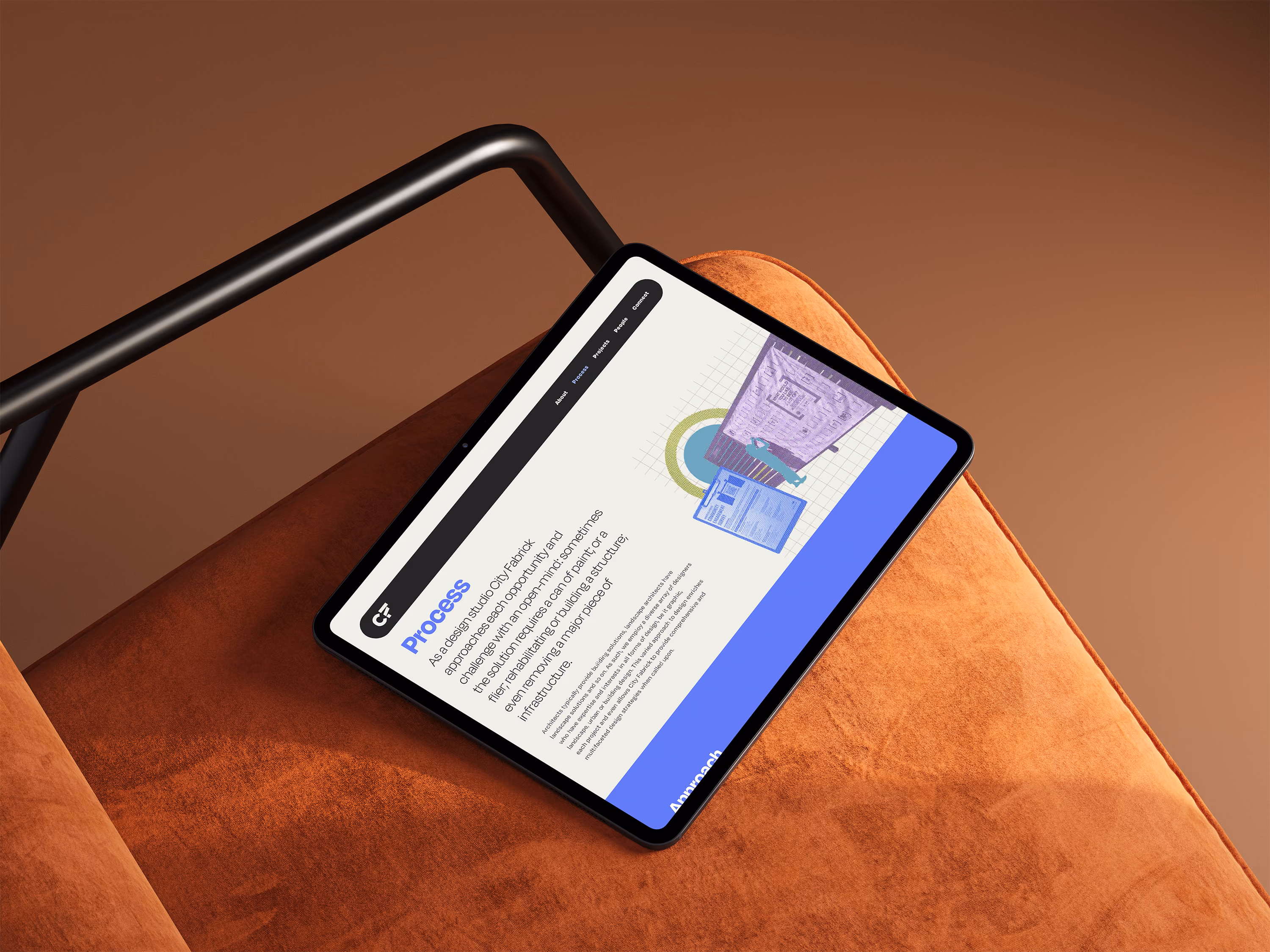 mockup of website on a tablet