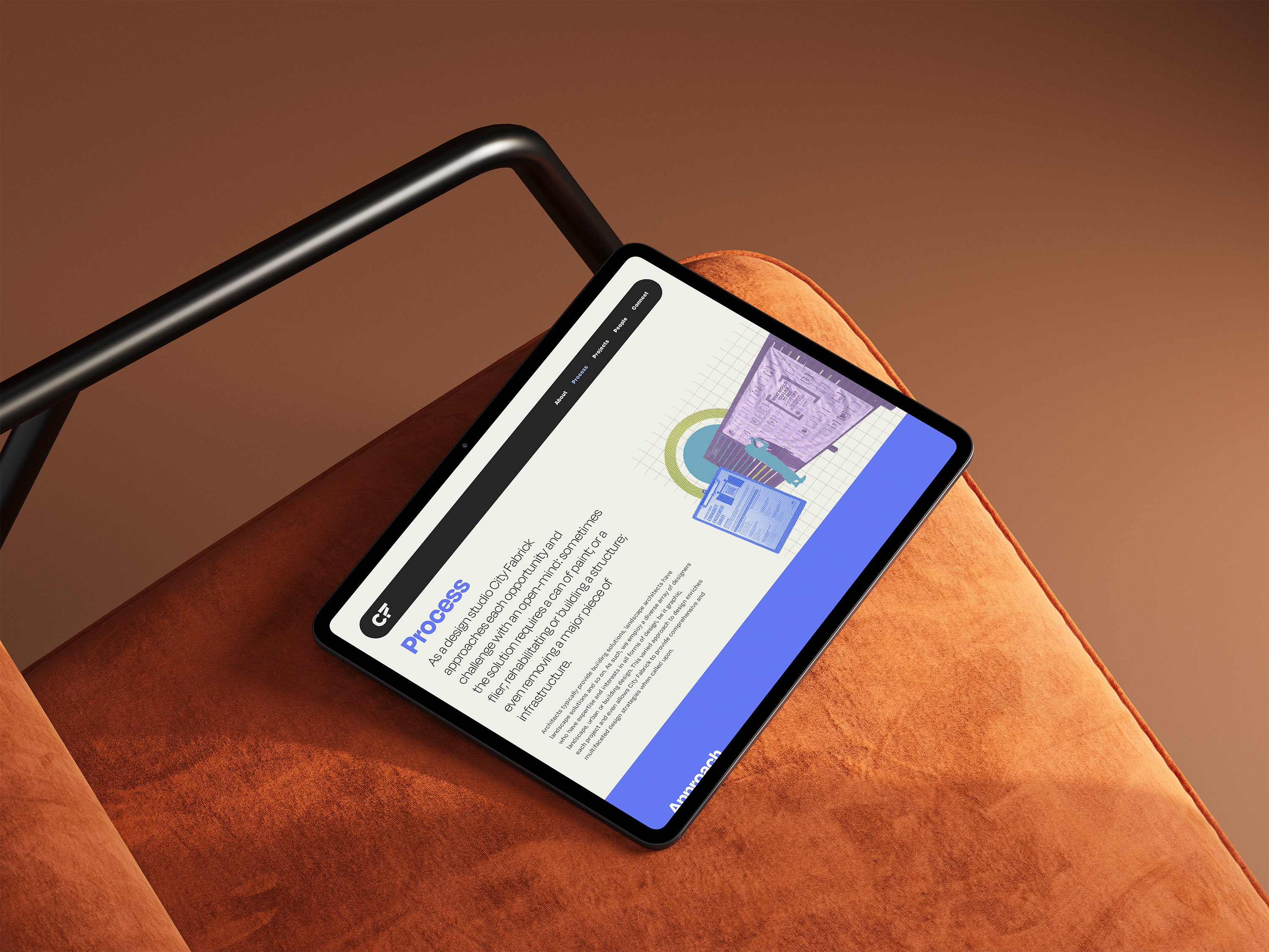 mockup of website on a tablet