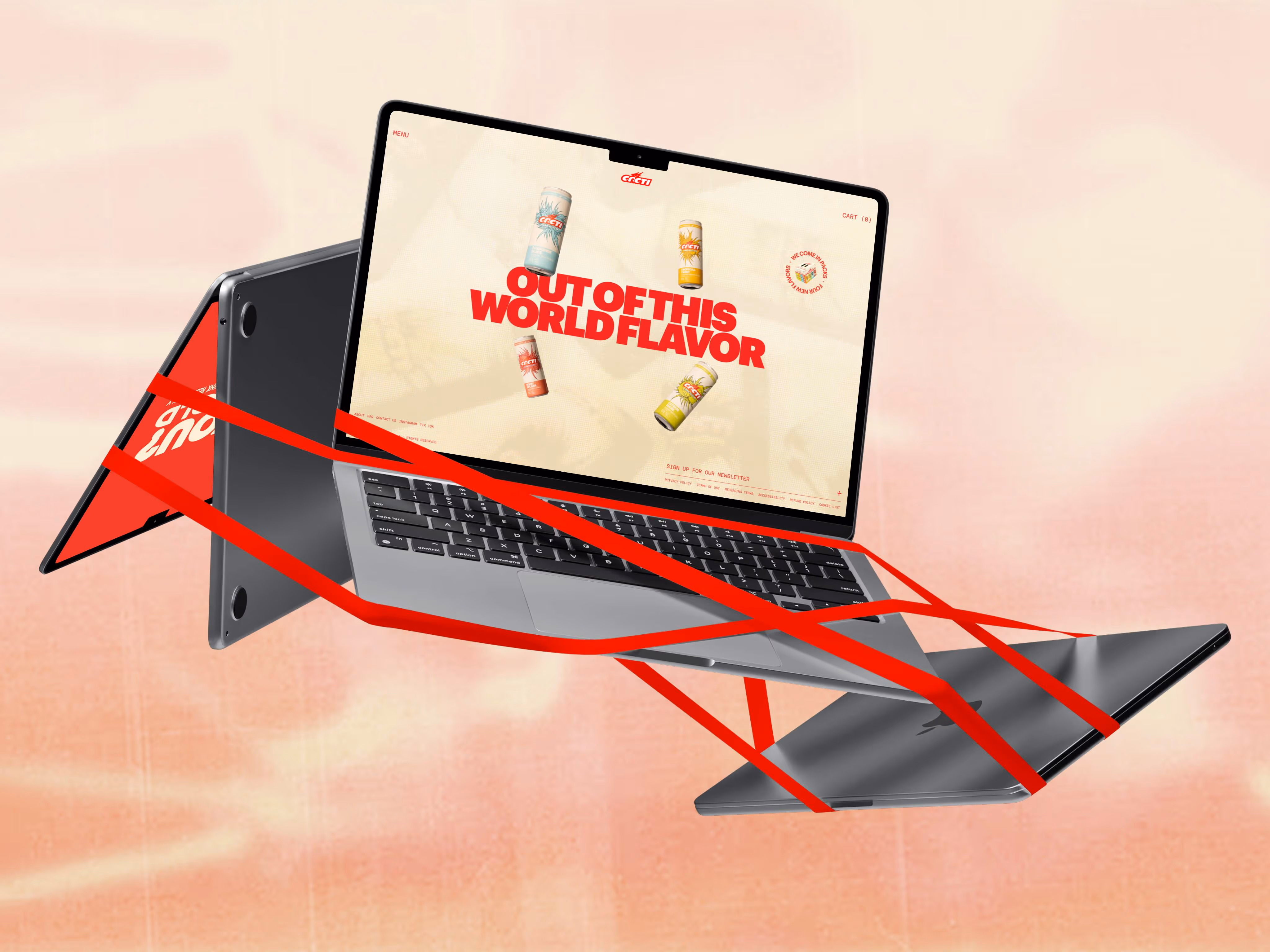 assorted mockup of website on laptops