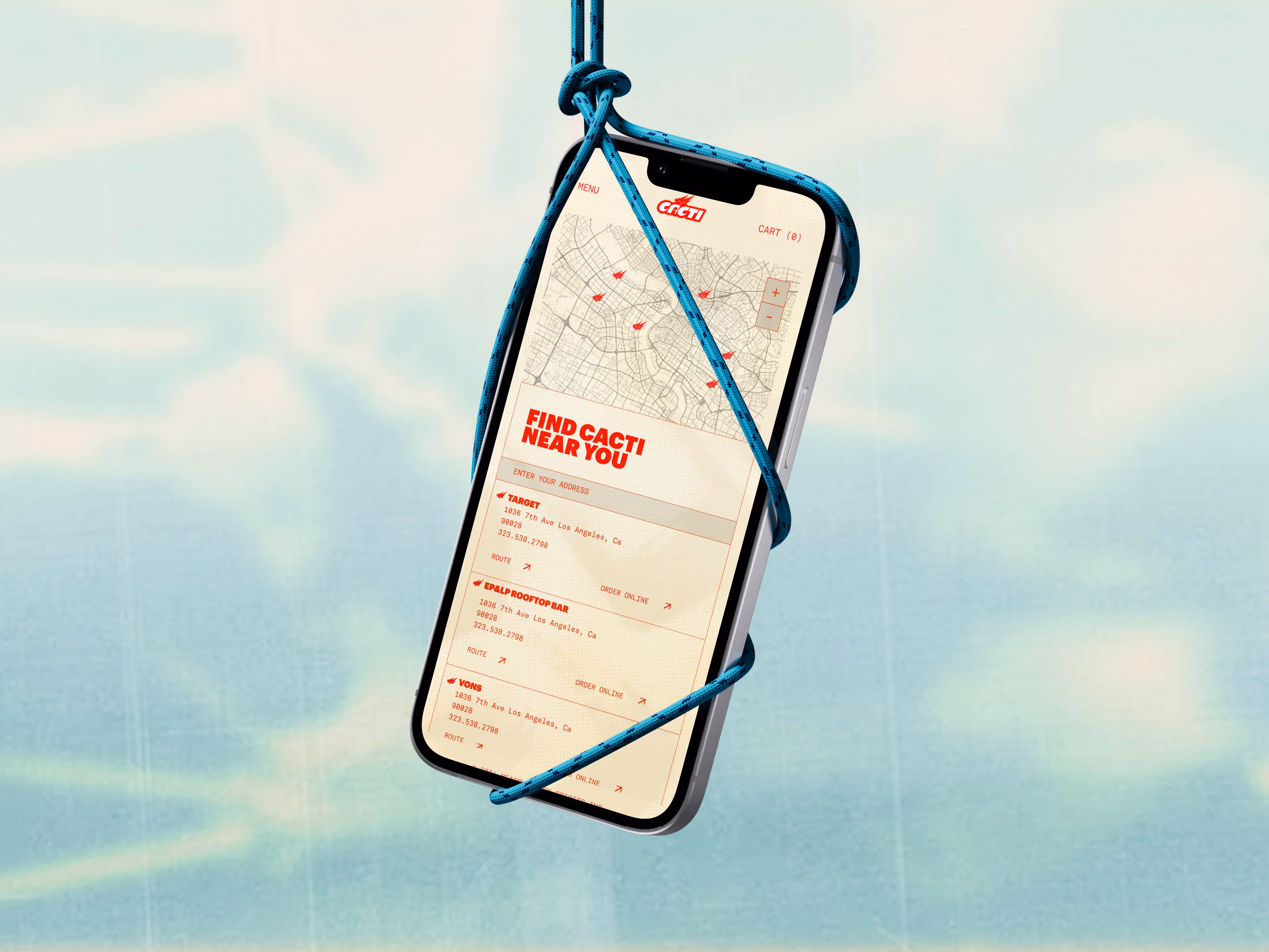 assorted mockup of website on Iphone