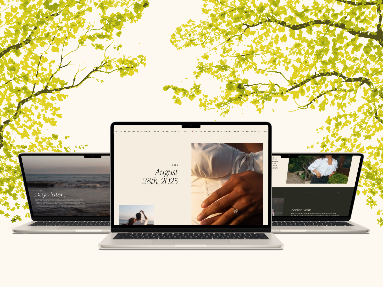 mockup of website on a tablet