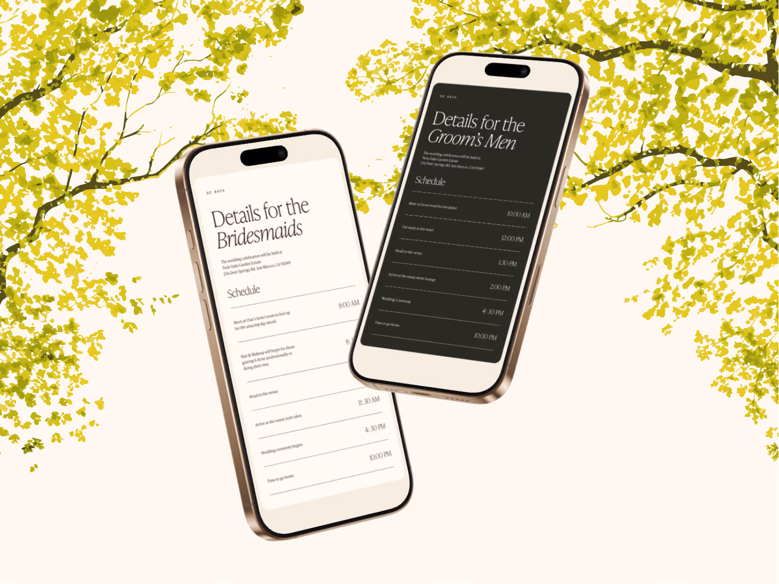 mockup of mobile website on a counter