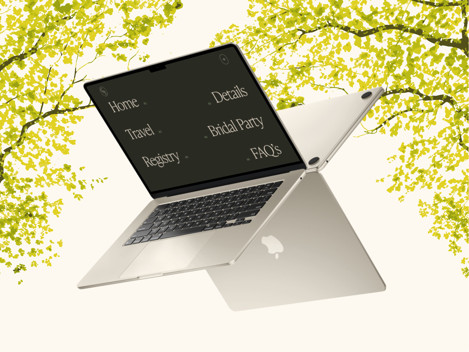 mockup of Mobile website on a green couch