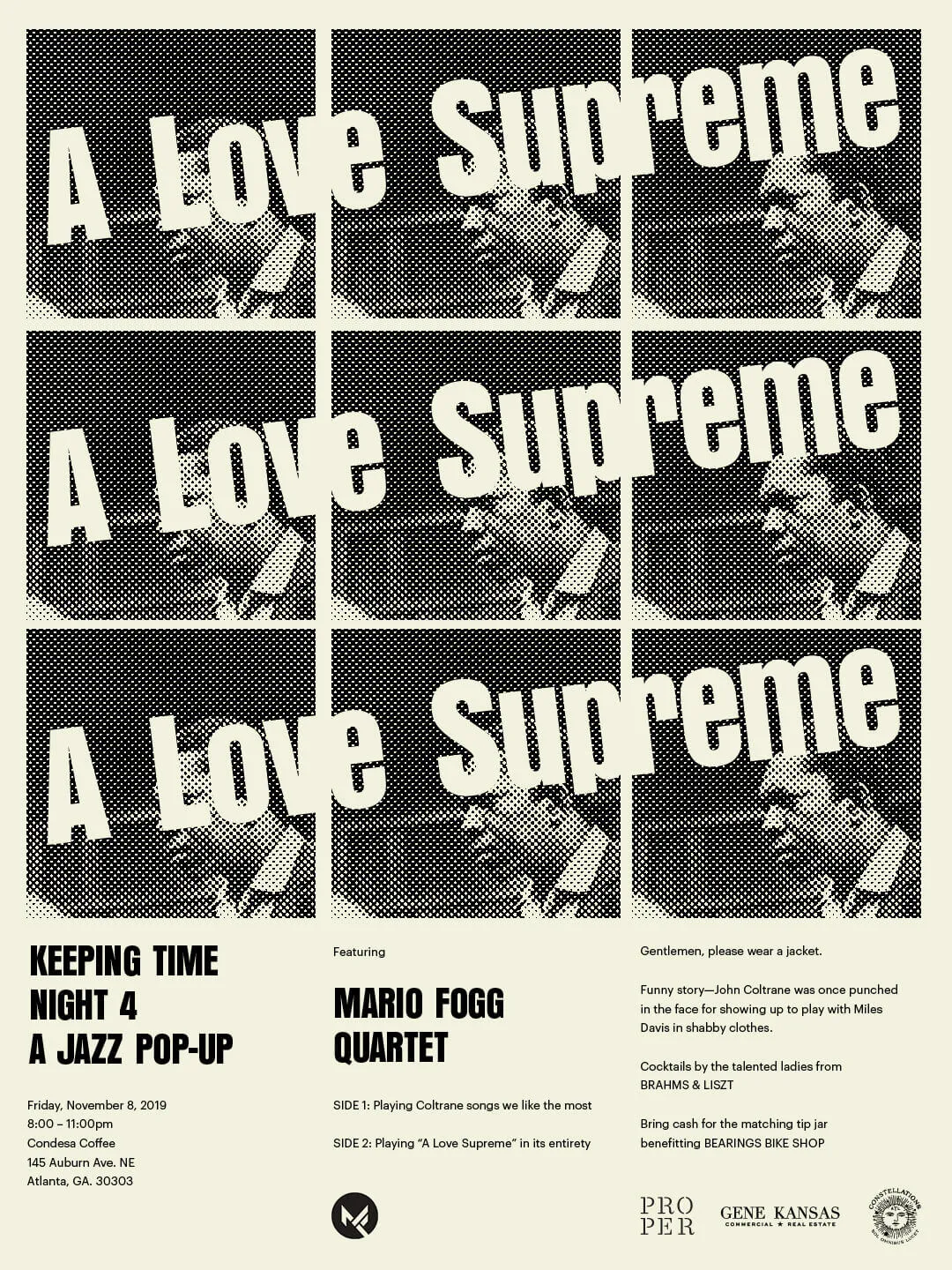 keeping time, jazz night, a love supreme, john coltrane, mario fogg