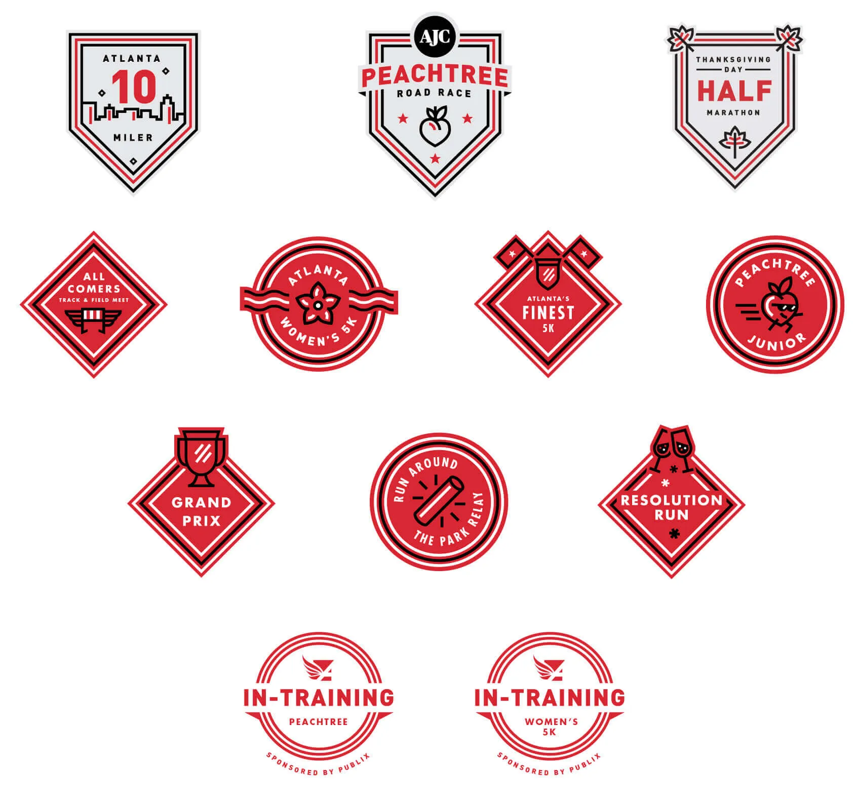badge, design, atlanta, track, club, brand, architecture