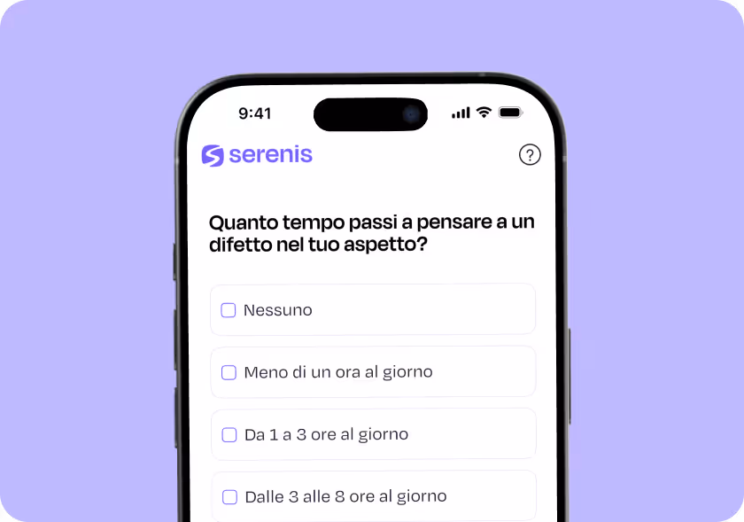 Cellulare con test dismorfofobia