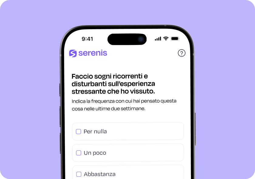Cellulare con test sul PTSD