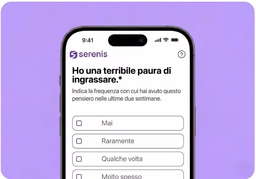 Cellulare con test sul binge eating