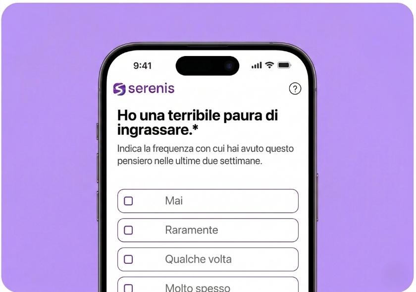 Cellulare con test sul binge eating