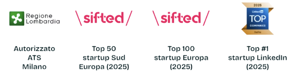 Loghi ATS, sifted e Top startup Linkedin