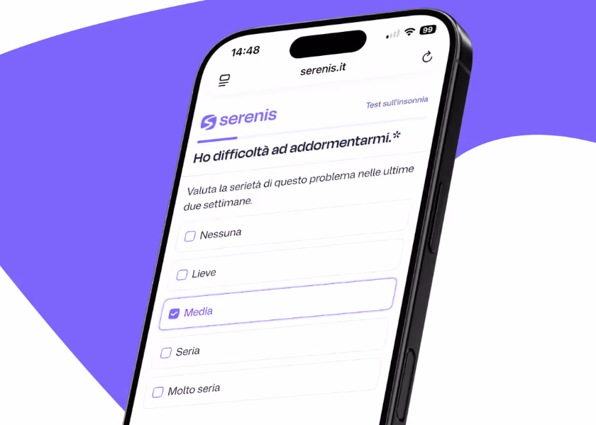 Cellulare con test sull'insonnia