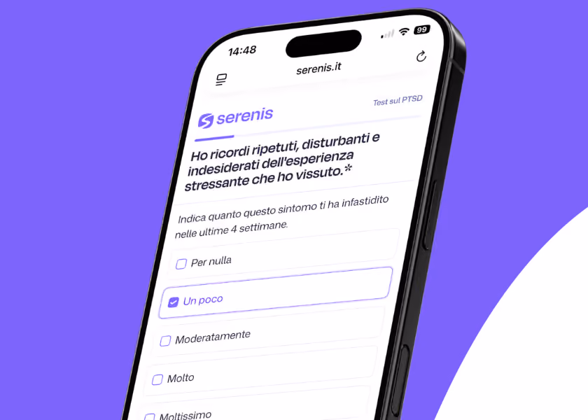 Cellulare con test sul PTSD