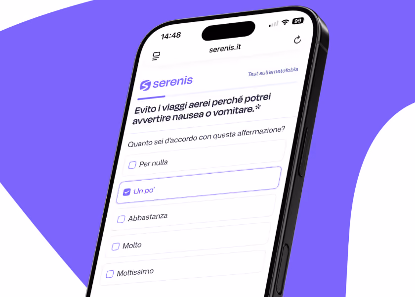 Cellulare con test sull'emetofobia