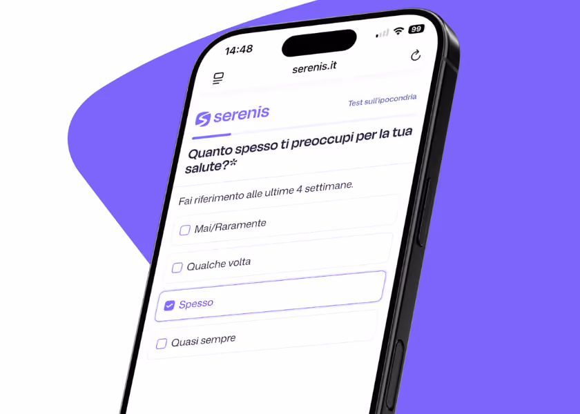 Cellulare con test sull'ipocondria