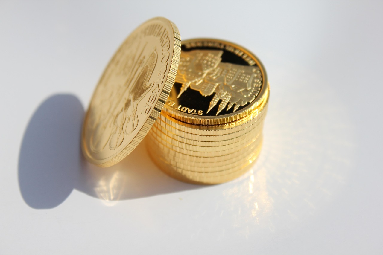 Gold coins in a stack