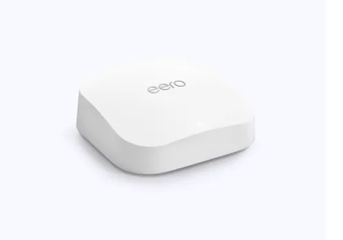 A white square gadget displaying the word "eero" in a clear and legible font