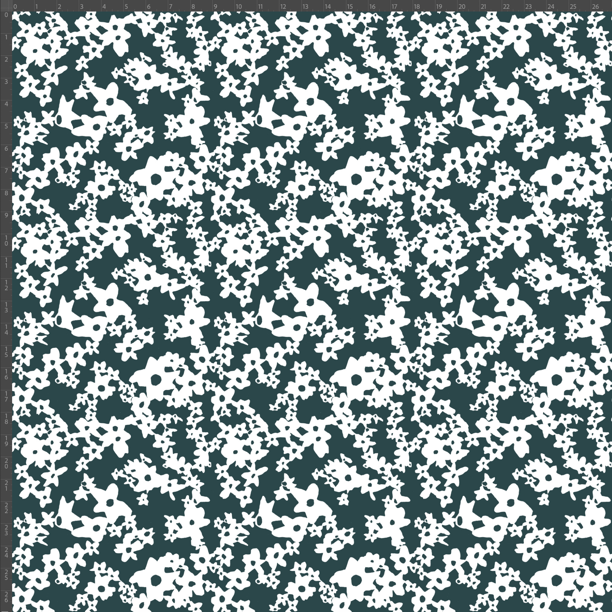 Ditzy Floral Denim on White